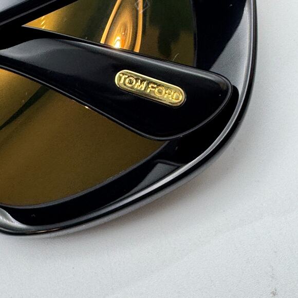 Tom Ford Sunglasses Icon TF1279 01N Black Butterfly Frame Green Lens 55mm New